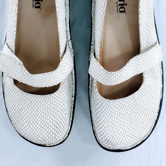 Alegria Mary Jane FEL 710 Shoes Feliz White Leather Faux Snakeskin Sz 9 - Picture 3 of 12